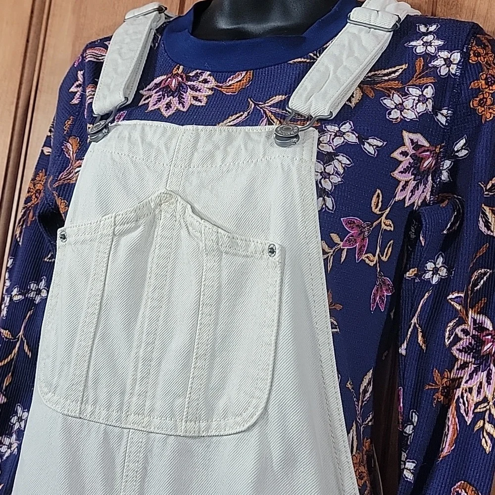 Cream Denim Overalls - Picture 3 of 16